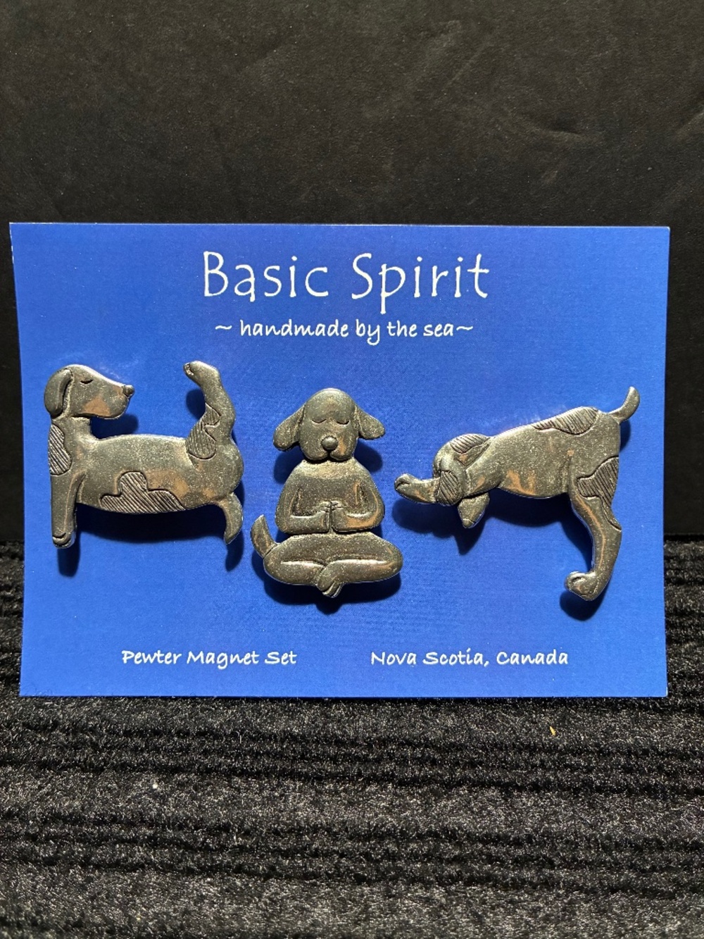 Basic Spirit Yoga Dog Pewter Magnet Set of 3 – Nova Scotia Canada Dogs